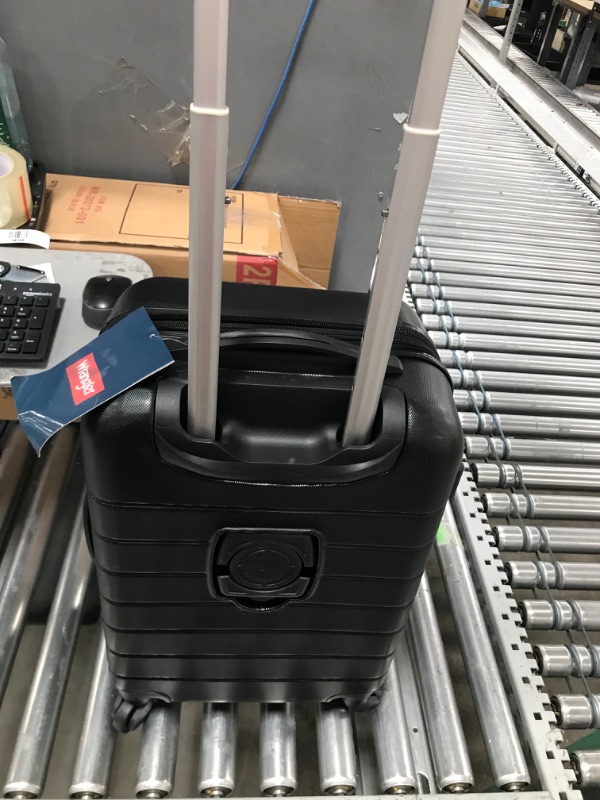 Photo 3 of ***MISSING COMPONENTS*** Wrangler Smart Luggage Set with Cup Holder and USB Port, Black, 2 Piece 2 Piece Set Black