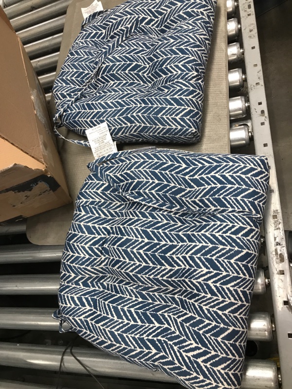 Photo 1 of 
Pillow Perfect Outdoor/Indoor Carmody Navy Tufted Seat Cushions (Square Back), 2 Count (Pack of 1), Blue
