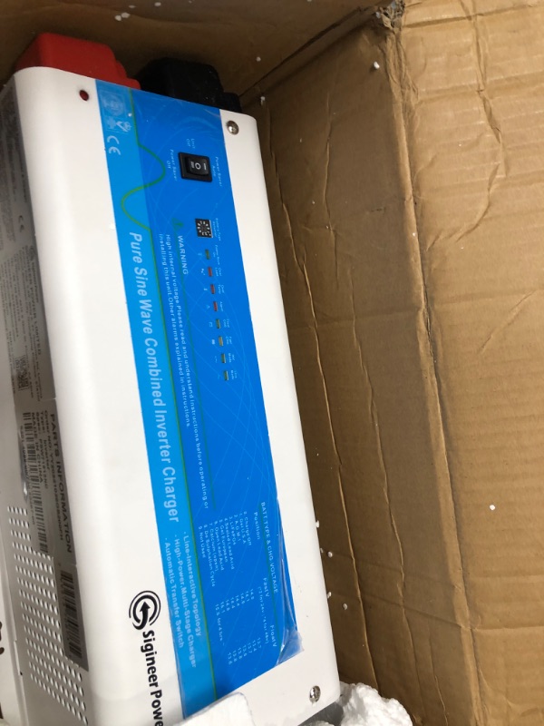 Photo 1 of Sigineer Power 1500W 12V Inverter Charger,12V DC to AC 110V 120V Pure Sine Wave Inverter,45A Battery Charger,Low Frequency,4500W Surge,GFCI,for RV,Truck,Boat,Backup
