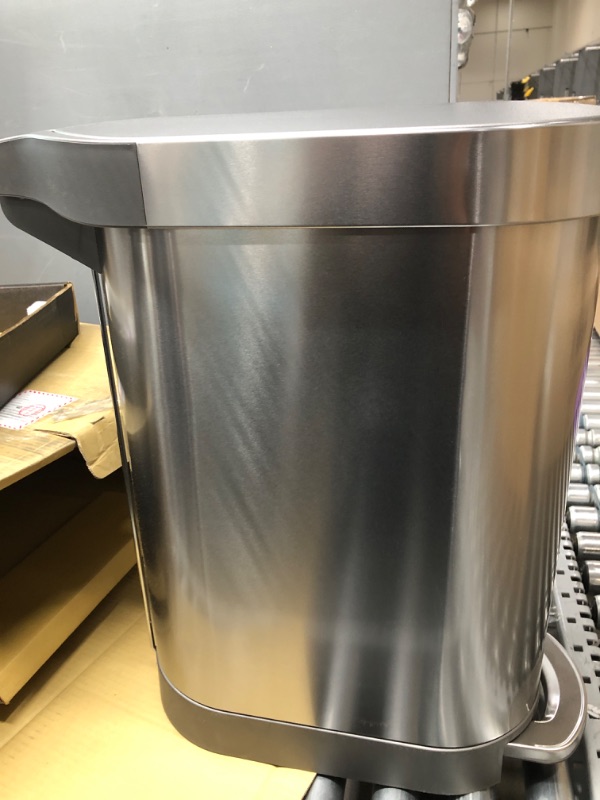 Photo 1 of simplehuman 45 Liter / 12 Gallon Slim Hands-Free Kitchen Step Trash Can & Code A Custom Fit Drawstring Trash Bags in Dispenser Packs, 4.5 Liter / 1.2 Gallon, White – 90 Liners