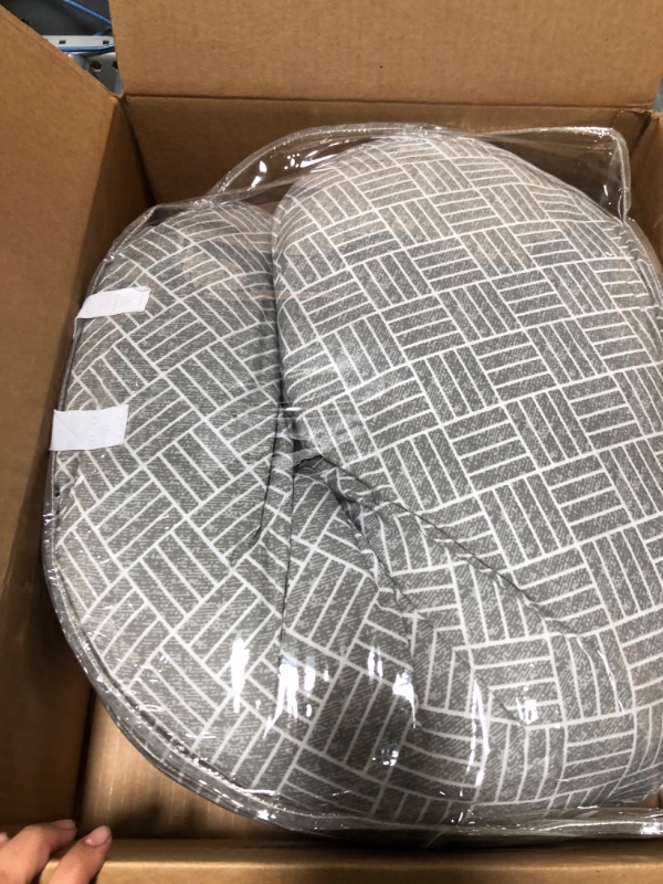 Photo 2 of Boppy Cuddle Pregnancy Pillow with Removable, Breathable Cover | Gray Basket Weave | Plush Contoured Support | Prenatal and Postnatal Positioning