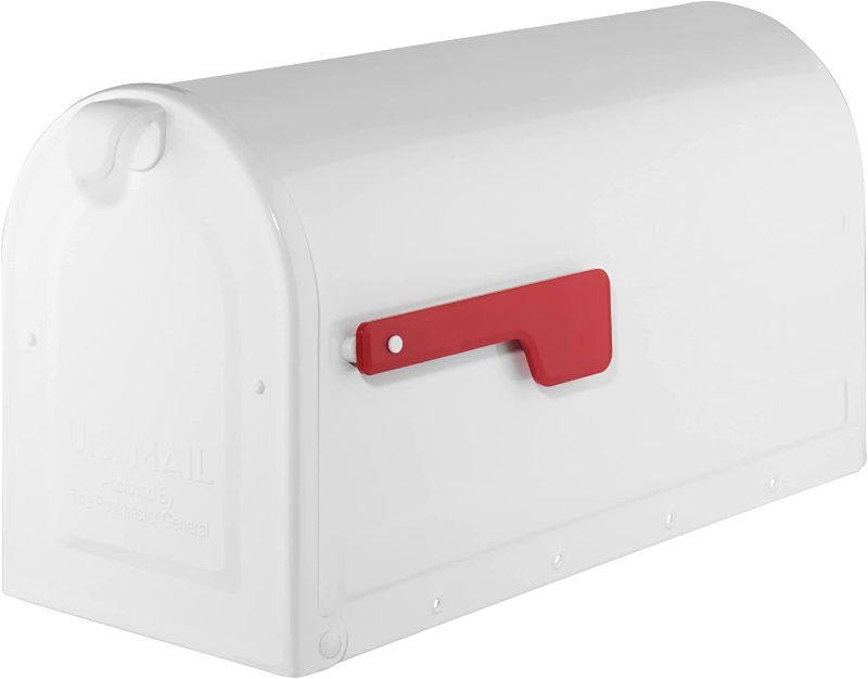 Photo 1 of **MISSING SIDE SCREW SEE PICTURES**Architectural Mailboxes 7900W-10 MB2 Post Mount Mailbox, Large, White
