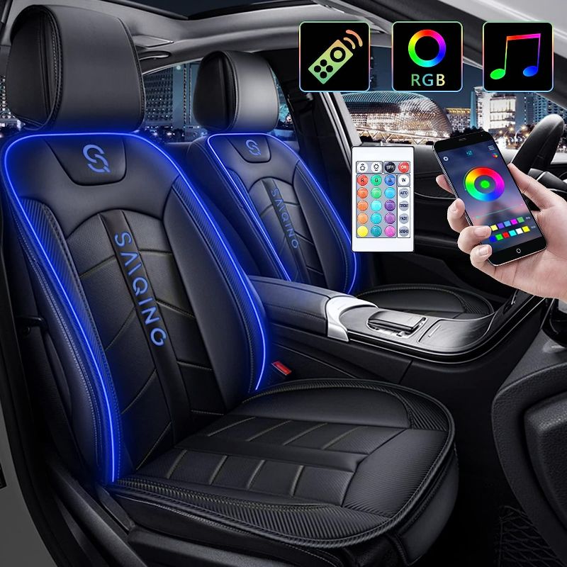 Photo 1 of **SEE NOTES**
Front Seats Only**Car Seat Covers with Led Light, RGB Sound-Activated Music Sync with Remote Control Led Car Lights Seat Protectors Universal Luxury Leather Front Seats Cushion with Backrest Auto Interior Covers,Blue