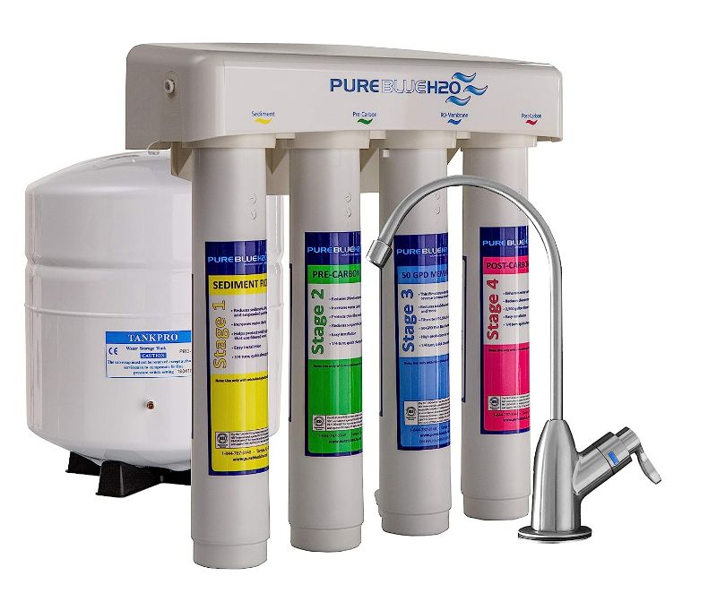 Photo 1 of 
Pure Blue H2O 4-Stage Certified 50GPD Reverse Osmosis Drinking Water Filtration System
