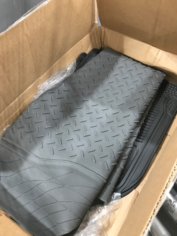 Photo 2 of BDK Proliner All Weather Rubber Auto Floor Mats and Trunk Cargo Liner - Front & Rear Heavy Duty Set Fit for Car SUV Van and Truck, Black, 4 Pieces (Trim to Fit)