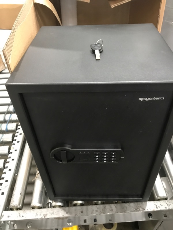 Photo 1 of Amazon Basics Steel Home Security Safe with Programmable Keypad - Secure Documents, Jewelry, Valuables - 1.8 Cubic Feet, 13.8 x 13 x 19.7 Inches, Black 1.8 Cubic Feet Keypad Lock