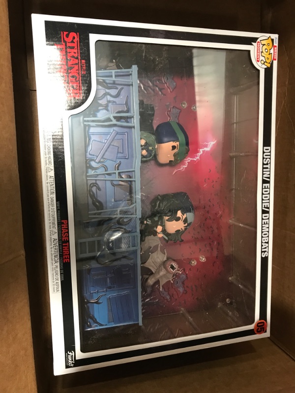 Photo 1 of ***HEAVILY DAMAGED/USED*** Funko Pop! Moments Deluxe: Stranger Things - Phase Three, Dustin, Eddie, Demobats