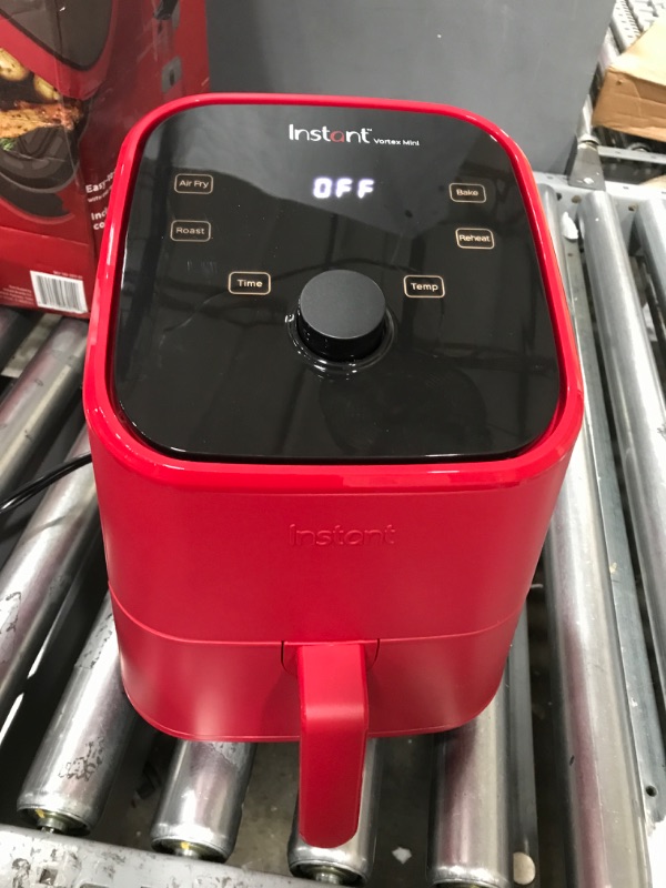 Photo 2 of ***MISSING PARTS***Instant Pot Vortex 4-in-1, 2-quart Mini Air Fryer Oven Combo with Customizable Smart Cooking Programs, Nonstick and Dishwasher-Safe Basket, Includes Free App with over 1900 Recipes, Red
