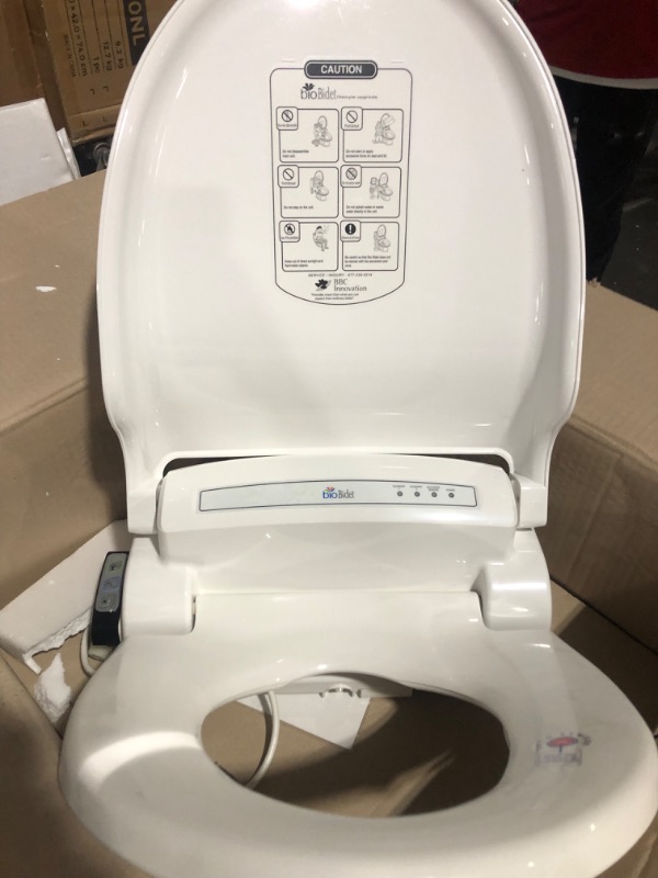 Photo 7 of ***MISSING COMPONENTS*** Bio Bidet by Bemis BB-1000W Supreme Warm Water Bidet Toilet Seat, Elongated, White BB-1000 Wireless Remote Elongated