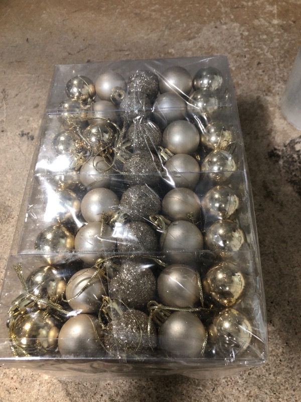 Photo 2 of 160 Pcs Christmas Balls Ornaments for Xmas Tree - Shatterproof Christmas Tree Decorations Small Hanging Ball 1.18" X 160 Pack (Champaign)