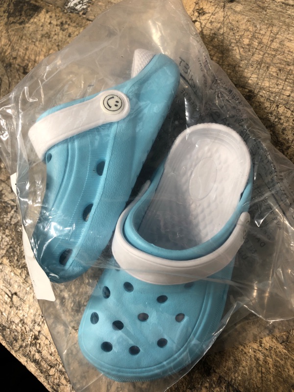 Photo 2 of Classic Garden EVA Eco Friendly Clogs for Boys and Girls Breathable Non Slip Pool Slip Ons Lightweight Comfy Beach Sandals Water Shoes for Toddler and Little Kid 9.5 Toddler Sky Blue