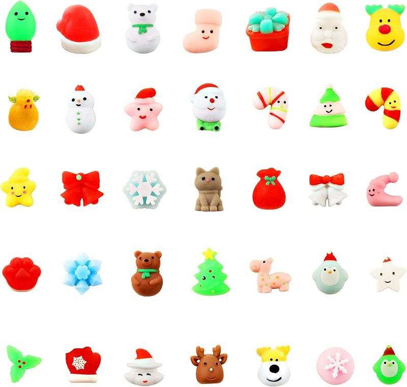 Photo 1 of (BUNDLE OF 2) AHEYE 35PCS Christmas Mochi Squishy Toys Christmas Toys Squishies for Kids Girls Boys Toddlers Christmas Party Favors Stocking Stuffers Gifts