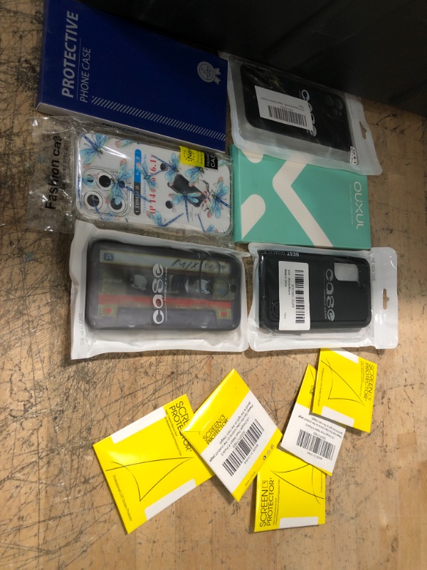 Photo 1 of miscellaneous bundle of assorted phone cases and electrical goods