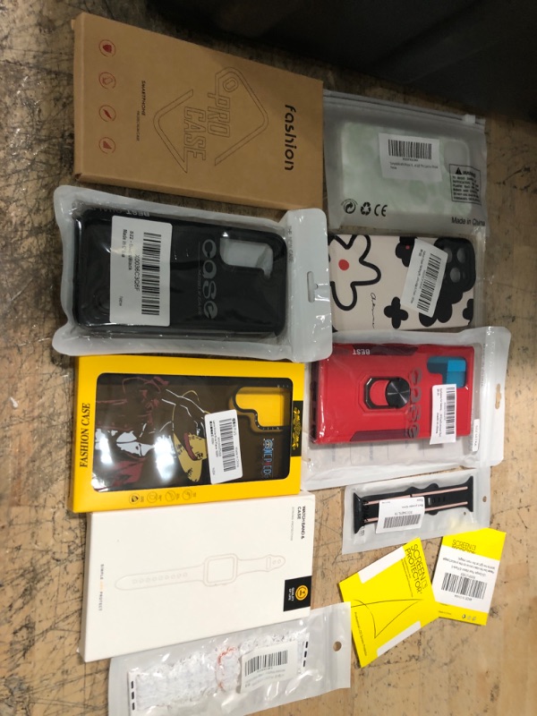 Photo 1 of miscellaneous bundle of assorted phone cases and electrical goods