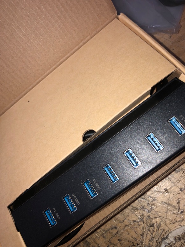 Photo 1 of Powered USB Hub 3.0, BYEASY 9-Port USB Hub with 7 USB 3.0 Ports, 18W PD USB-C Charging Port, Smart BC Charging Port, 3A Power Data USB Splitter Compatible with Notebook Laptop Tablet USB Flash Drives