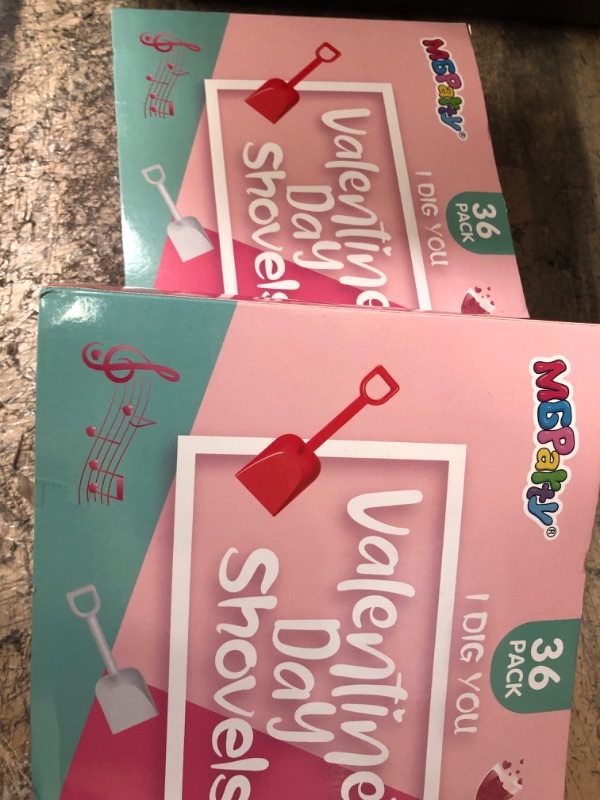 Photo 1 of 2PK--MGparty 36Pack Plastic Shovels for Valentines Day with I Dig You Stickers, Candy Gift Bags, Gift Cards, Toy Shovels for Kids Valentine's Day Gifts, Classroom Exchange Prizes, Party Favor Treat 36 Pack