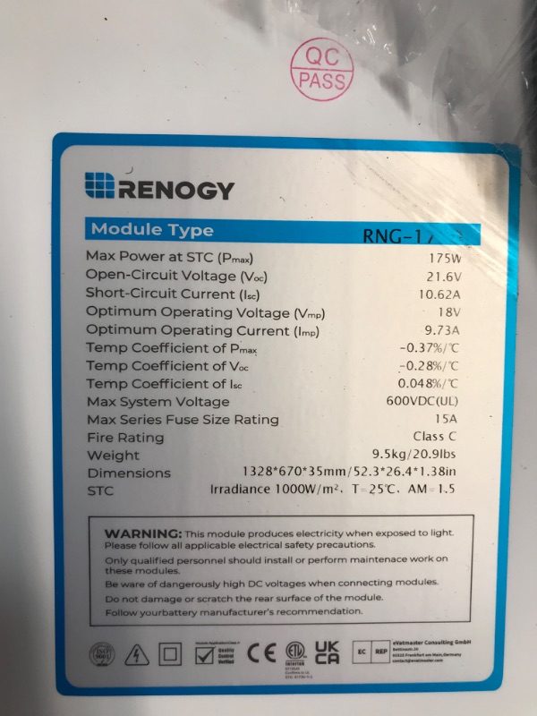 Photo 3 of 175 Watt 12 Volt Monocrystalline Solar Panel (Compact Design)