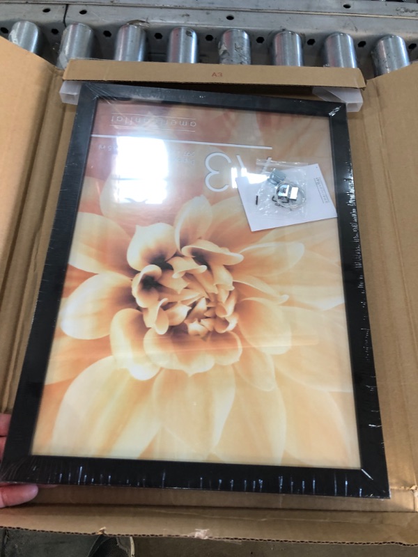 Photo 2 of **FACTORY SEALED**  Americanflat A3 Picture Frame in Black - Composite Wood with Shatter Resistant Glass - Horizontal and Vertical Formats for Wall - 11.7 x 16.5 in Black A3 1 Pack
