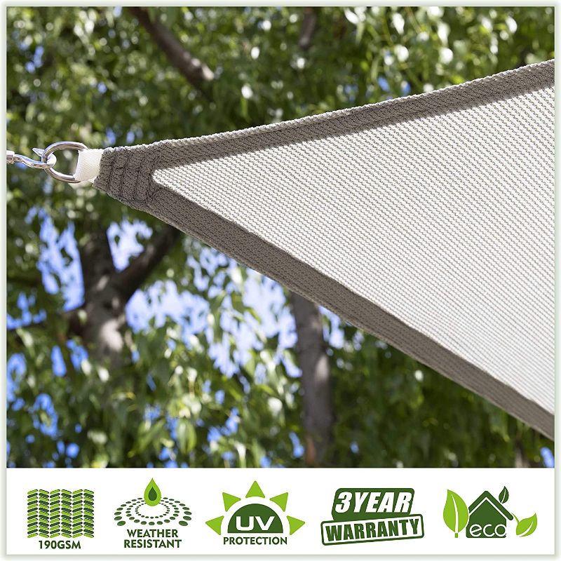 Photo 3 of (LIKE NEW) ColourTree 24' x 24' x 33.9' Grey Sun Shade Sail Right Triangle Canopy Awning Shelter Fabric Screen - UV Block UV Resistant Heavy Duty Commercial Grade - Outdoor Patio Carport - (We Make Custom Size)