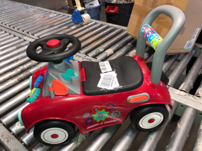 Photo 1 of Colorful Red Toy Car for Toddlers, Interactive Add-Ons to Front & Back, Sit Down Bike, Car Style