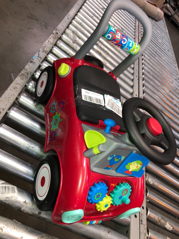 Photo 2 of Colorful Red Toy Car for Toddlers, Interactive Add-Ons to Front & Back, Sit Down Bike, Car Style