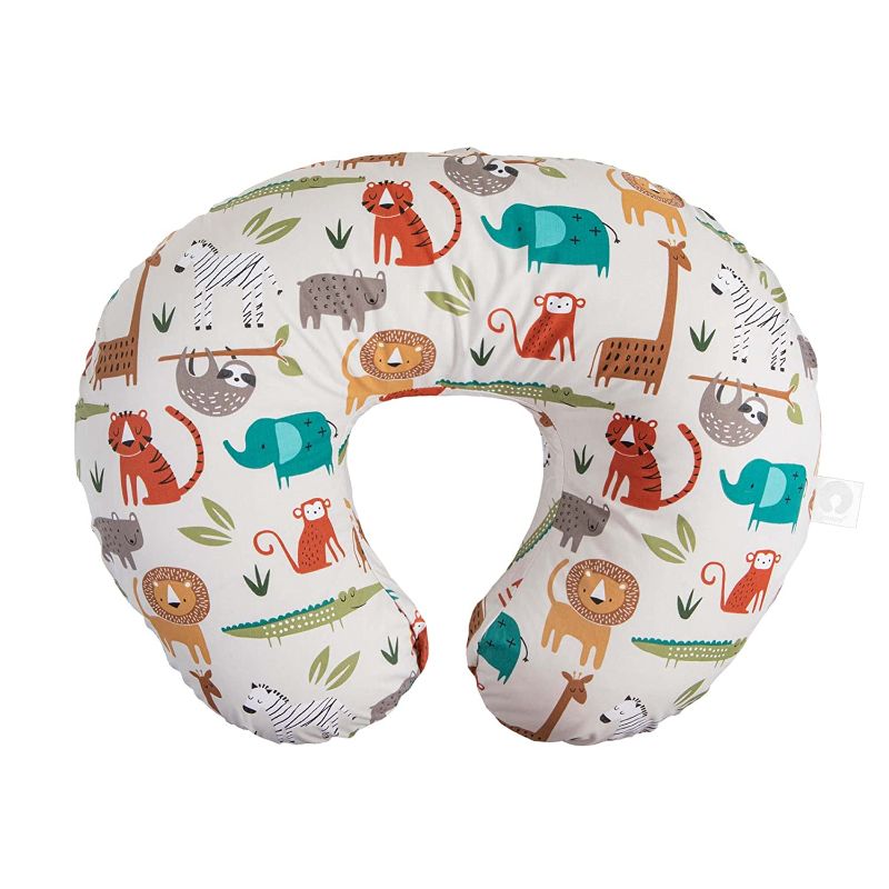 Photo 1 of Boppy Original Nursing Support, FKA Boppy Nursing Pillow, Neutral Jungle, Ergonomic Breastfeeding, Bottle Feeding, and Bonding, with Hypoallergenic Fiber Fill, with Removable Cover, Machine Washable
