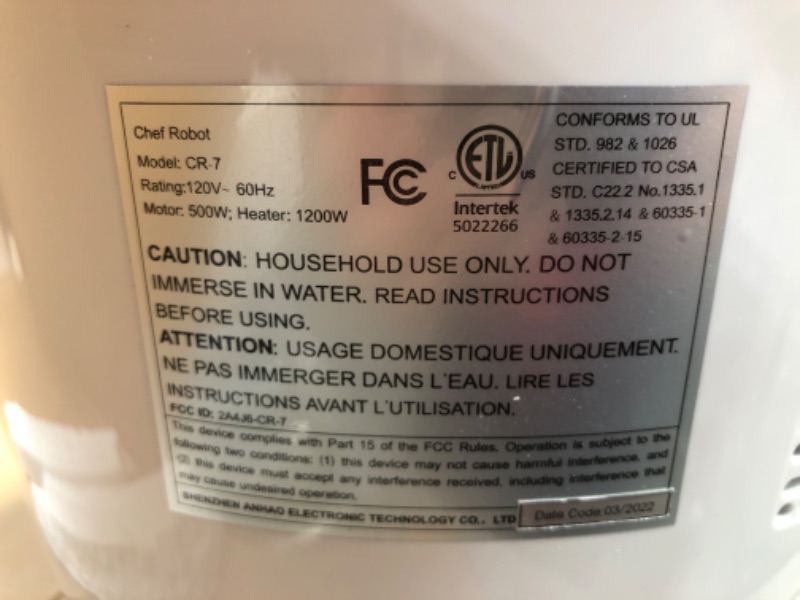 Photo 1 of ChefRobot Smart Food Processor, All-In-One Multicooker and Cooking Robot with Guided Recipes, WiFi Built-In Self-cleaning, Slow Cooker, Chopper, Steamer, Juicer, Blender, Boil, Sous-Vide, Knead, Weigh
