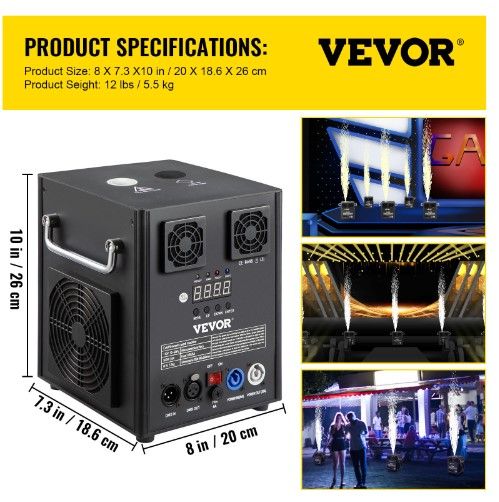 Photo 1 of **SEE NOTES**
VEVOR Stage Equipment Special Effect Machine, 500W Stage Lighting Effect Machine with Wireless Remote Control, Smart DMX Control Stage Equipment Beautiful Showing Machine for Wedding, Musical Show, DJ
