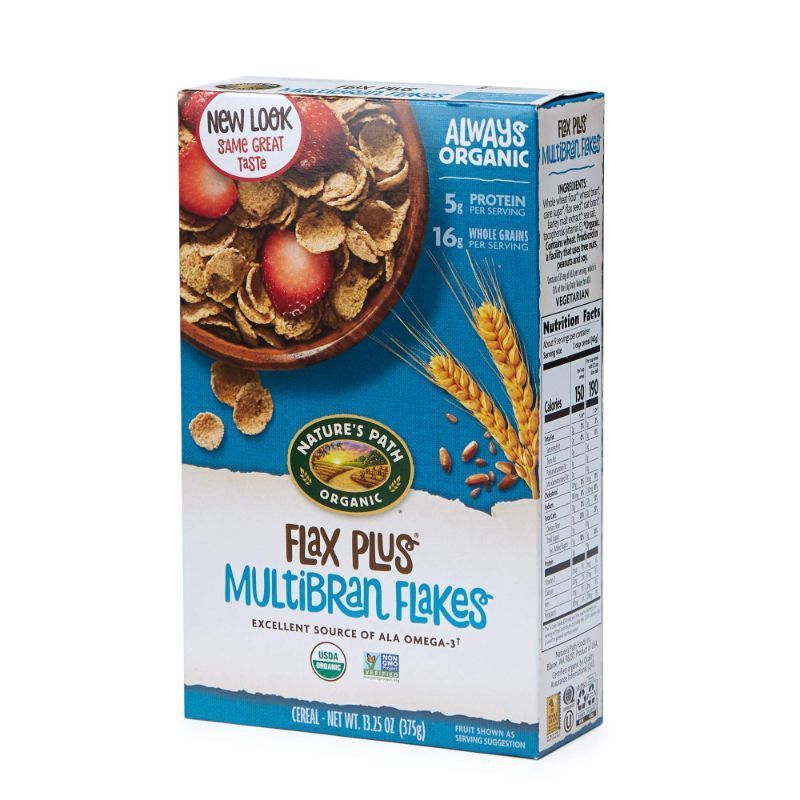 Photo 1 of BEST BY -JULY 2023---Nature's Path Organic Flax Plus Multibran Flakes Cereal, 13.25 Ounce (Pack of 6), Non-GMO, 16g Whole Grains, with Omega-3 Rich Flax Seeds Multibran Flakes 13.25 Ounce (Pack of 6)