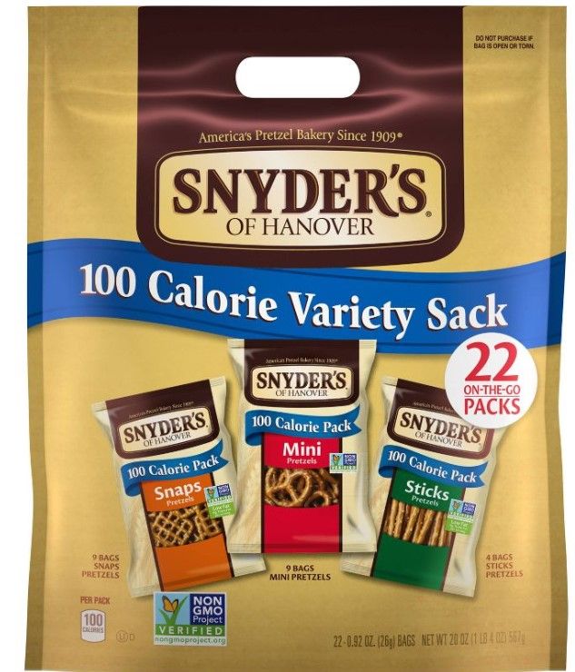 Photo 2 of 4 PACK - EXPIRED -03/2023 Snyder's of Hanover Pretzels Variety Pack of 100 Calorie Individual Packs - 22ct

