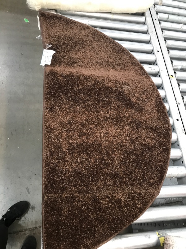 Photo 1 of 1'9X3'6 BROWN HALF CIRCLE RUG MAT