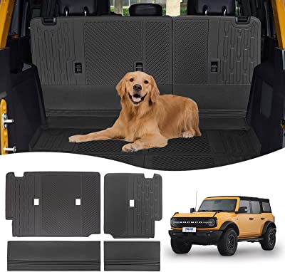 Photo 1 of Moorun Rear Seat Back Cover Protector for Ford Bronco Accessories 2021 2022, Seat Back Mat with Velcro Split Dog Seat Liner,