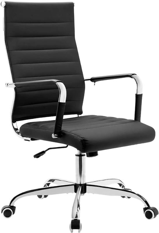 Photo 1 of Dulcii High Back Office Chair, Dulcii Task Chair, Management Swivel Chair with Thick Cushion, Modern Desk Chair with Armrests for Executive, Conference (Black)
