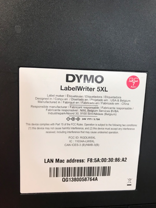 Photo 3 of DYMO LabelWriter 5XL Label Printer, Automatic Label Recognition, Prints Extra-Wide Shipping Labels (UPS, FedEx, USPS) from Amazon, eBay, Etsy, Poshmark, and More, Perfect for eCommerce Sellers LabelWriter 5XL Thermal Label Printers