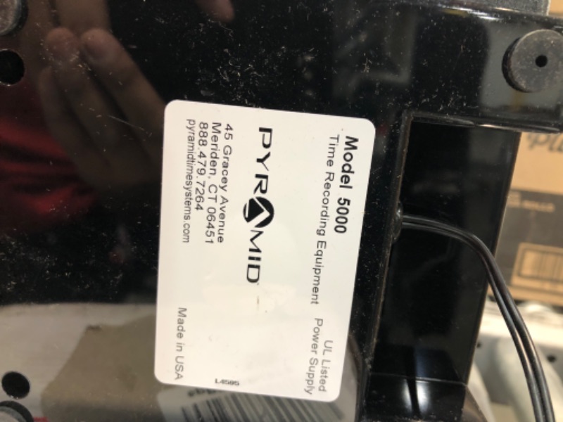 Photo 3 of Pyramid Time Systems, Model 5000 Auto Totaling Time Clock, Handles up to 100 Employees, Made in USA, black Standard Time Clock