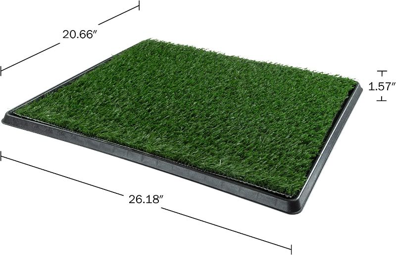 Photo 1 of 
PETMAKER Artificial Grass Puppy Pad for Dogs and Small Pets - 24x19-Inch Reusable 3-Layer Training Potty Pad with Tray - Dog Housebreaking Supplies, Medium
Size:Medium