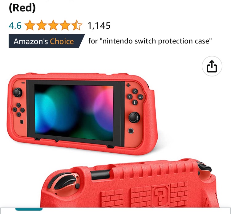 Photo 1 of Black****Fintie Kids Case Compatible with Nintendo Switch w/2 Game Card Slots - [Ultralight] [Shockproof] Protective Cover with Ergonomic Grip, Kids Friendly Grip Case for Switch Console 