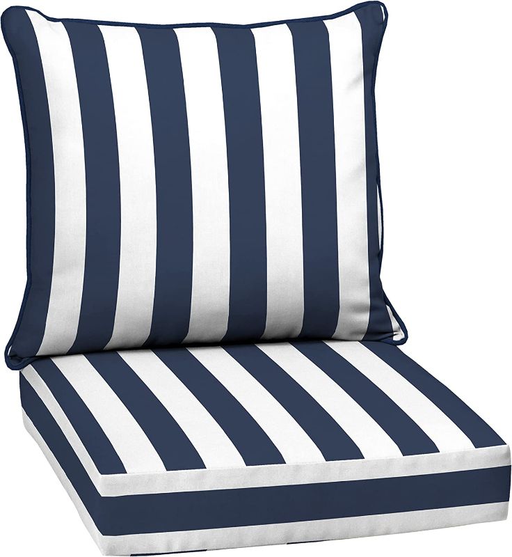 Photo 1 of 
Arden Selections Outdoor Deep Seating Cushion Set 24 x 24, Sapphire Blue Cabana Stripe
Style:Sapphire Blue Cabana Stripe
Color:24 x 24