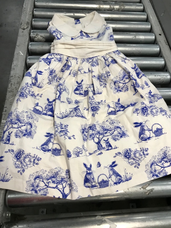 Photo 1 of Gymboree,and Toddler Sleeveless Dress,White/Blue Bunnies,7
Size=7