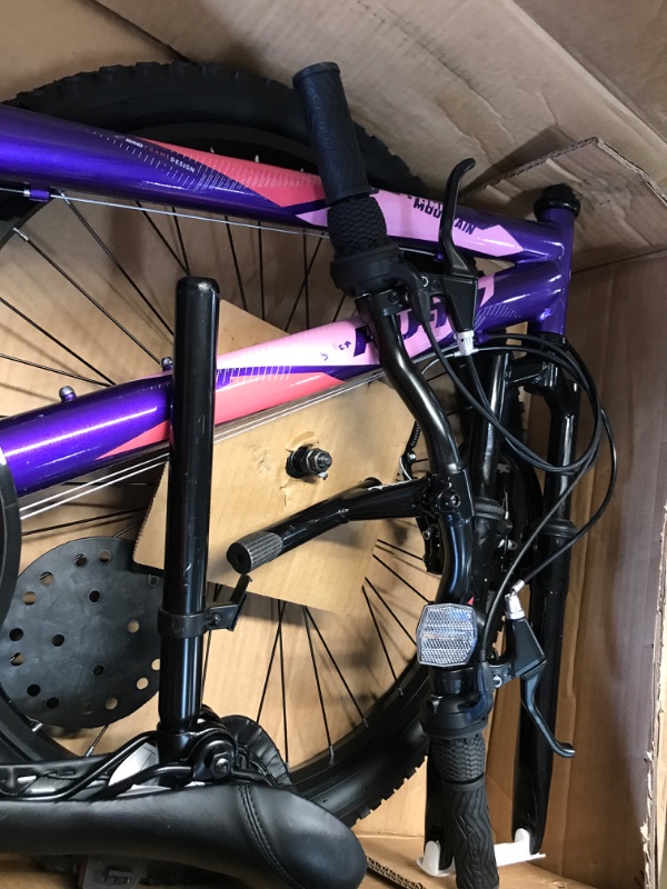 Photo 3 of Huffy Hardtail Mountain Bike, Stone Mountain, 24 inch 21-Speed, Lightweight, Purple (74818) Purple 24 Inch Wheels/14 Inch Frame Mountain