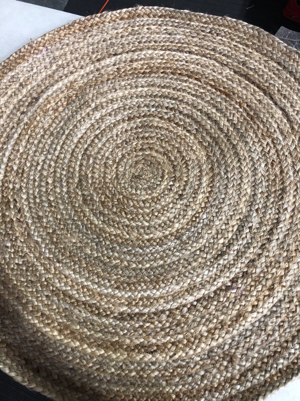 Photo 3 of 
nuLOOM Rigo Hand Farmhouse Jute Area Rug, 5' Round, Natural
Color:Natural
Size:5' Round