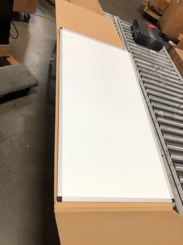 Photo 2 of VIZ-PRO Double-sided Magnetic Mobile Whiteboard,48 x 24 Inches, Portrait Orientation,Aluminium Frame and Stand White 48 x 24 Inches