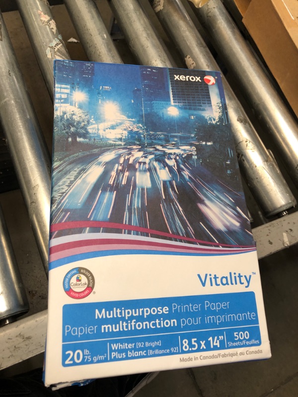 Photo 2 of Xerox Vitality 8.5 X 14 Multipurpose Paper, 20 Lb, 92 Bright, 500/Ream, 10 Reams/Ct (3R02051)