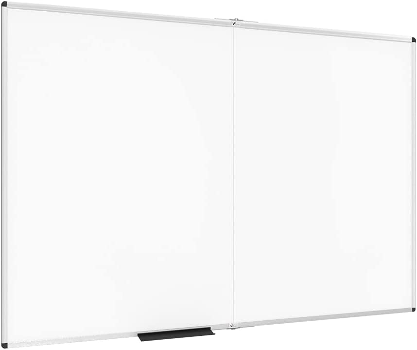 Photo 1 of VIZ-PRO Large Dry Erase White Board/Magnetic Foldable Whiteboard, 60 X 36 Inches, Silver Aluminium Frame
