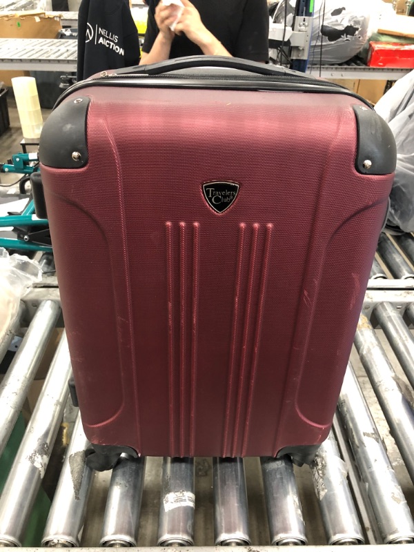 Photo 5 of **minor scratches**
Travelers Club Cosmo Hardside Spinner Luggage, Rhubarb Red, Carry- on 
