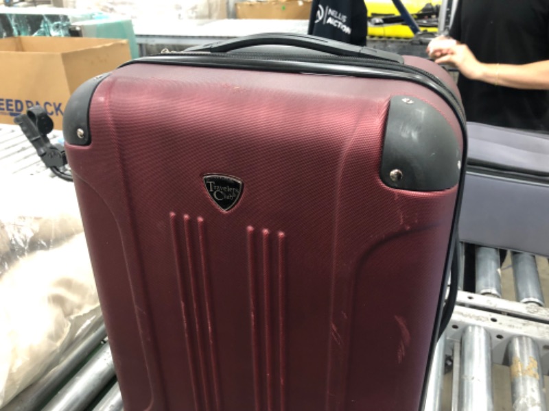 Photo 3 of **minor scratches**
Travelers Club Cosmo Hardside Spinner Luggage, Rhubarb Red, Carry- on 
