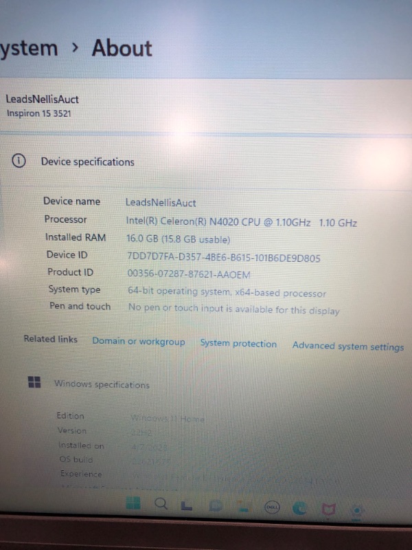 Photo 8 of Dell 2022 Newest Inspiron 15 3510 Laptop, 15.6" HD Display, Intel Celeron N4020 Processor, 16GB DDR4 RAM, 256GB PCIe SSD, Webcam, HDMI, Wi-Fi, Bluetooth, Windows 11 Home, Black 16 GB 256 GB