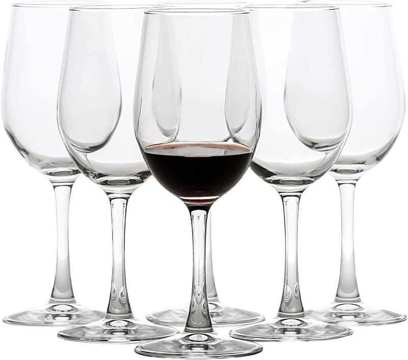 Photo 1 of  12 Ounce - Set of 6, All-Purpose Classic Durable Red/White Wine Glasses

