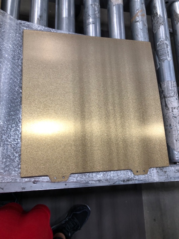 Photo 2 of 355x355mm Spring Steel Sheet, Spring Steel Sheet Gold PEI Power Print Bed Plate with Magnetic Sticker, 3D Printer Accessories for Voron 350 V2