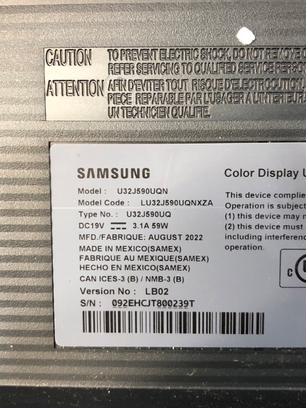 Photo 5 of SAMSUNG 32 inch UJ59 4k monitor (LU32J590UQNXZA) - UHD, 3840 x 2160p, 60hz, 4ms, Dual monitor, laptop monitor, monitor stand / riser / mount compliant, AMD FreeSync, Gaming, HDMI, DP, Black Single